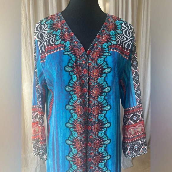 Venus La Moda Turkish Dream Rhinestone Embelished Beach Cover Up Maxi Dress L/XL - Picture 6 of 9